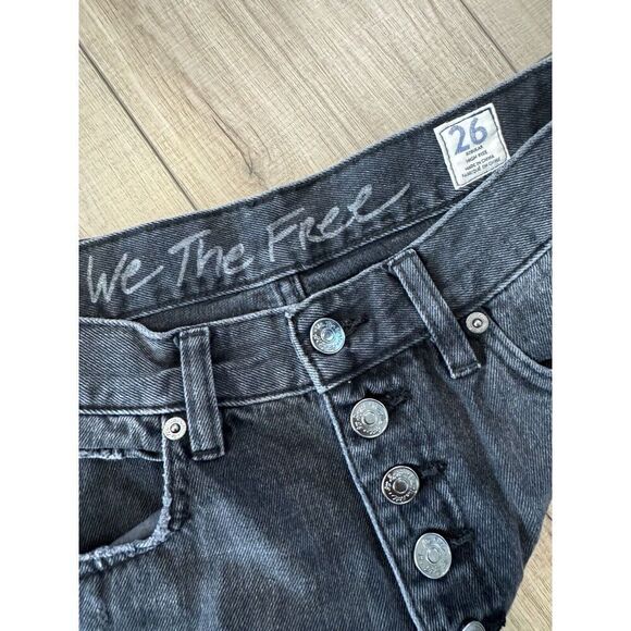 Free People We The Free High Rise Black Jeans Size 26  Distressed Women’s - Picture 4 of 4